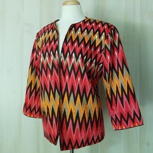 Trenz Print 3/4 Sleeve Blazer